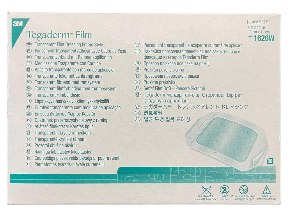 3M Tegaderm Film Dressing 10cm x 12cm Adhesive Transparent 1626W