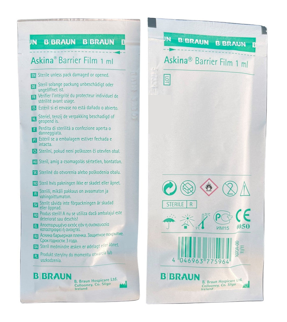 B. Braun Askina Barrier Film Swabs Breathable Skin Barrier 1ml