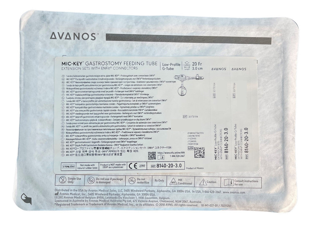 Avanos Mic Key Low Profile Balloon Gastrostomy Feeding Tube Extension