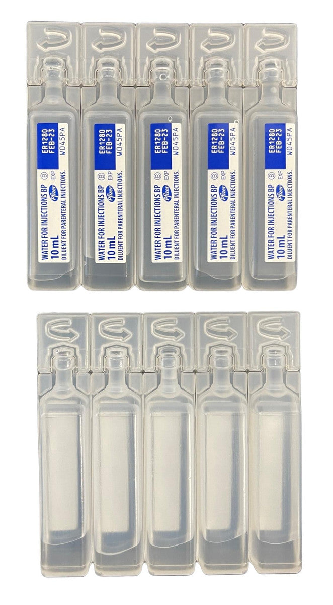 Pfizer Water for Injection BP 10ml Steriluer Ampoules 25020010 50