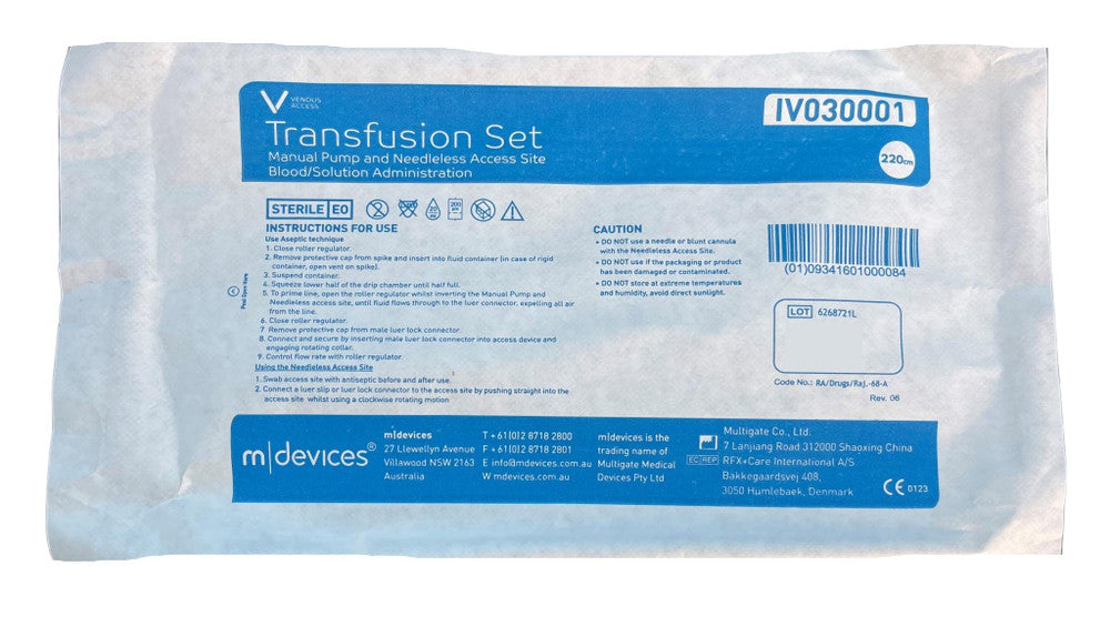 MDevices Transfusion Pump Set All Sizes