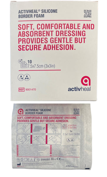 ActivHeal Silicone Foam With Border / Without Border, Box of 10 - All Sizes