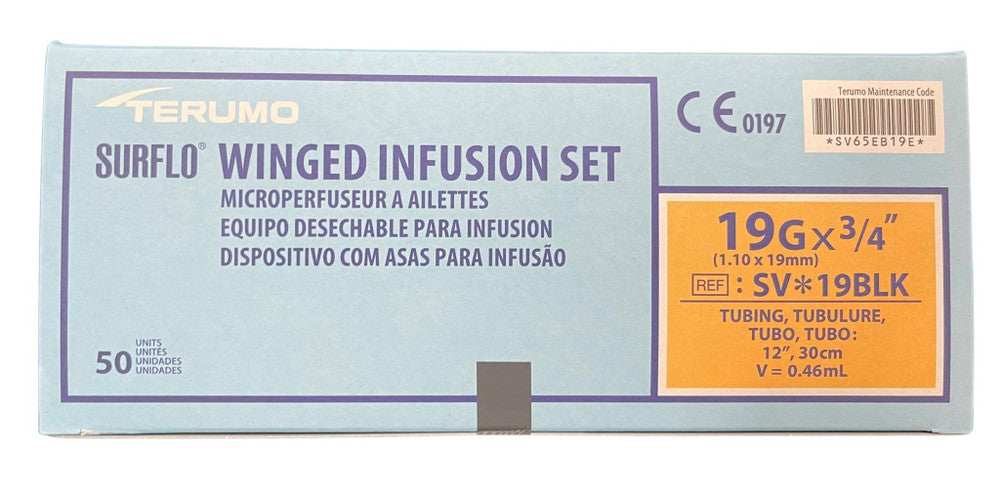 Terumo Surflo Winged Infusion Sets Butterfly Scalp Vein 19G 21G