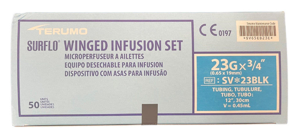 Terumo Surflo Winged Infusion Sets Butterfly Scalp Vein 19G 21G