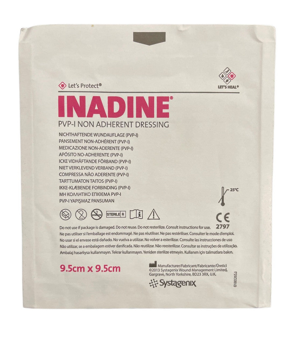 Inadine Pvp I Dressing 9.5Cmx9.5Cm Non Adhesive P01512