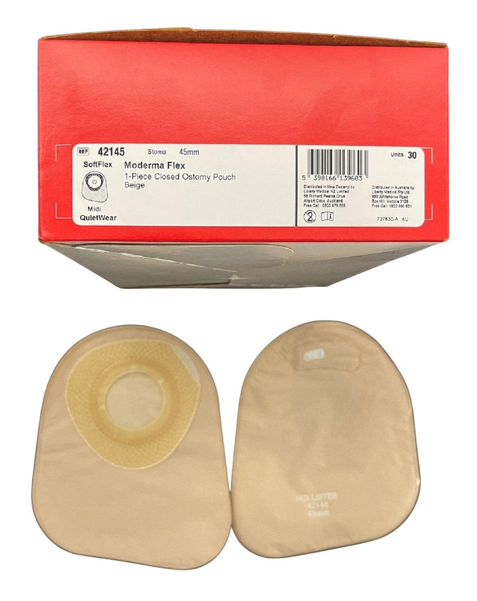 Hollister Moderma Flex One Piece Closed Flat Ostomy Pouch SoftFlex