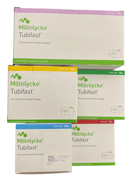 Molnlycke Tubifast 2-Way Stretch Tubular Bandage Roll of 10m - All Colors