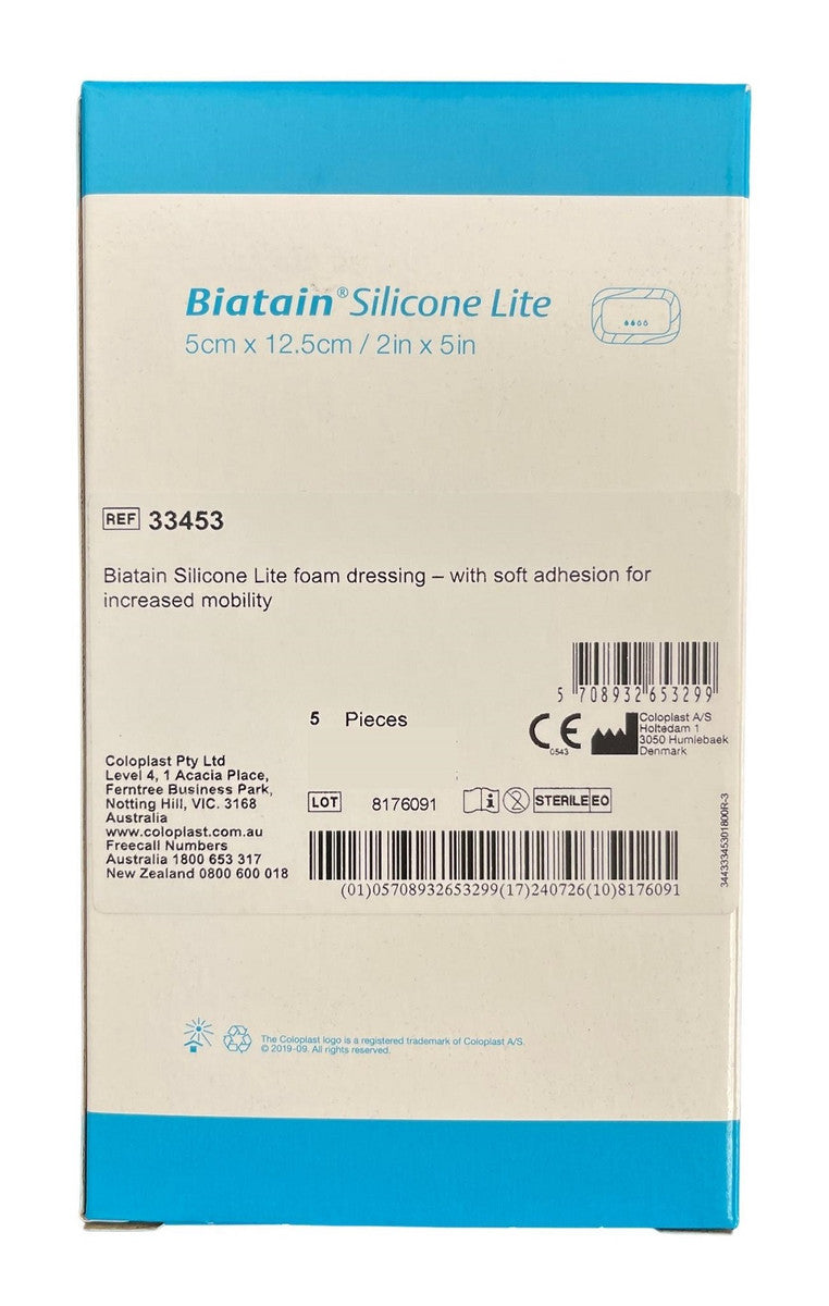 Coloplast Biatain Silicone Lite Adhesive Foam Dressing All Sizes