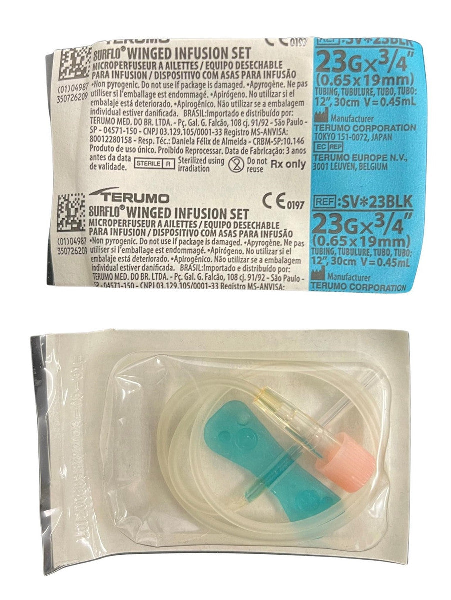 Terumo Surflo Winged Infusion Sets Butterfly Scalp Vein 19G 21G