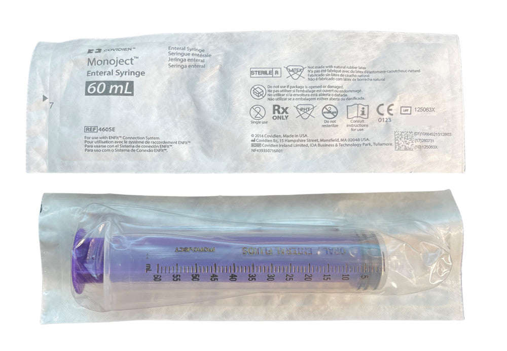 Covidien Monoject Purple Enteral Syringe Sterile All Sizes