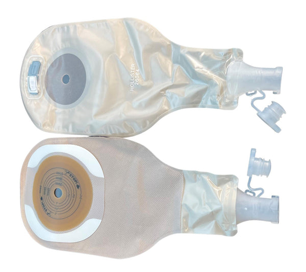 Hollister Moderma Flex One-Piece High Output Ostomy Pouch Flat With Flextend Skin Barrier Adhesive Border Maxi, Ultra Clear - 16mm - 64mm CTF - Box of 10