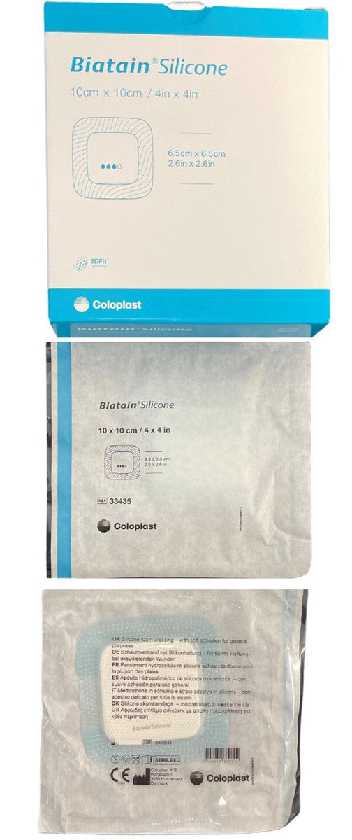 Coloplast Biatain Silicone Foam Dressing 10cm x 10cm Each