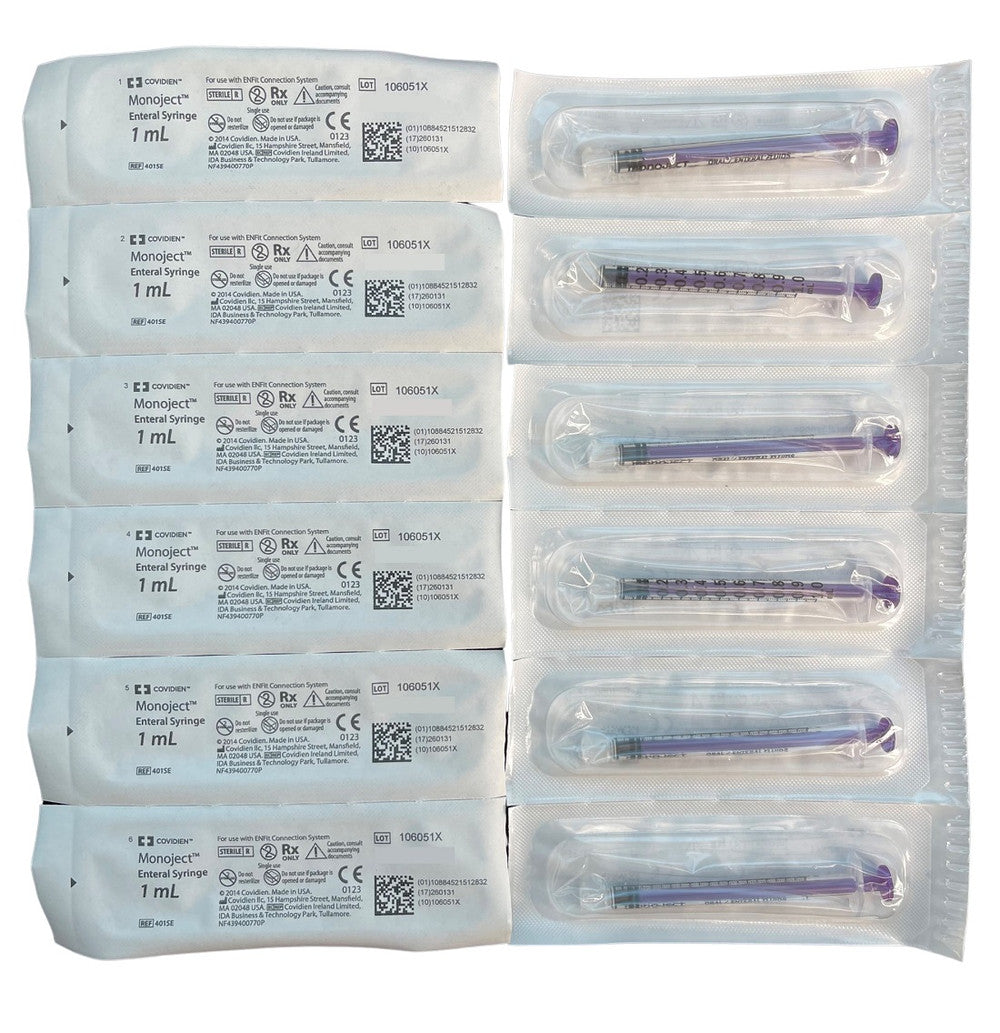 Covidien Monoject Purple Enteral Syringe Sterile All Sizes