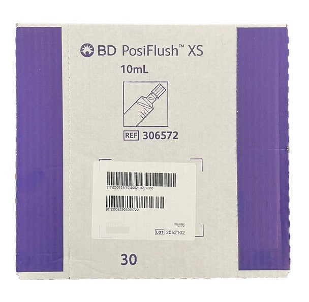 BD Posiflush Saline XS 10mL Pre Filled Syringe 306572 30/Box