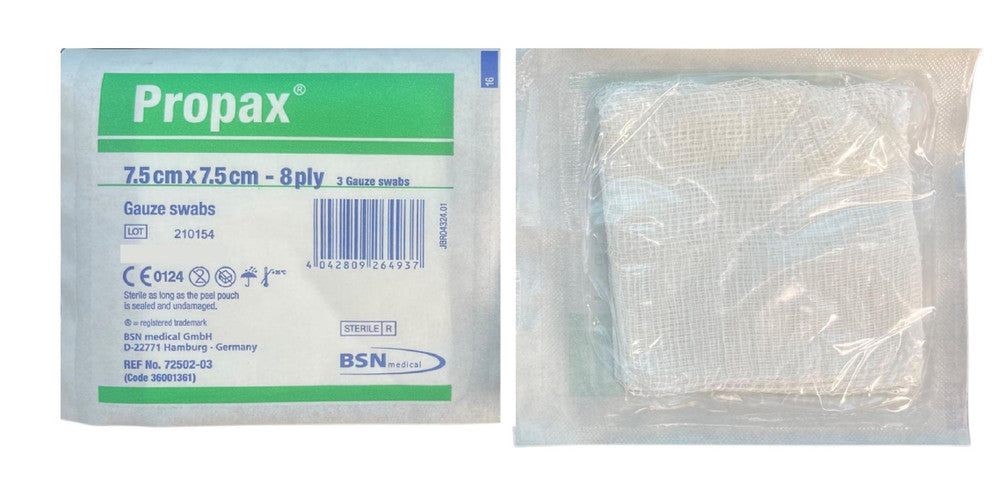 BSN Propax Gauze Swab 8 Ply 7.5cm x 7.5cm Sterile