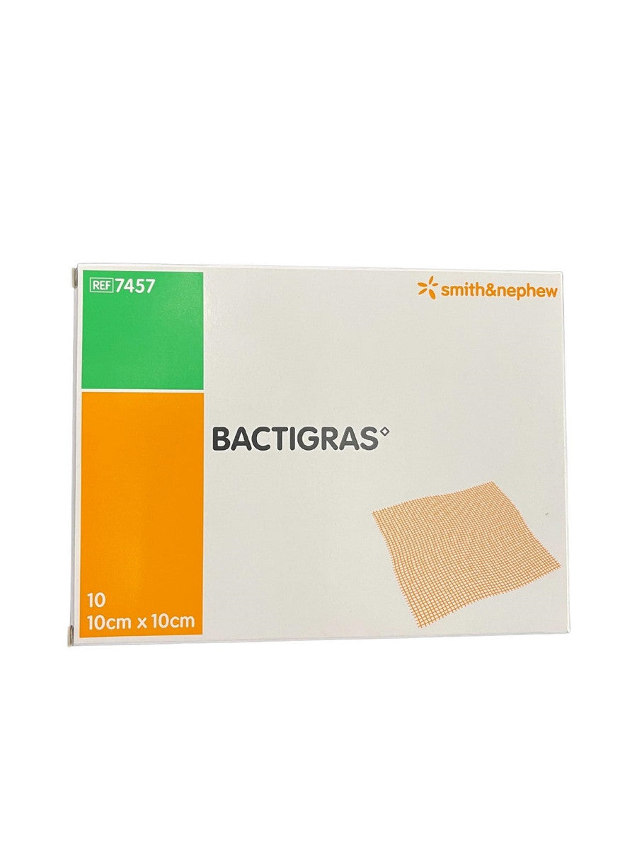 Bactigras Antiseptic Gauze Dressing 10cm x 10cm - 10 pieces/pack by Smith & Nephew on Medisa.com.au