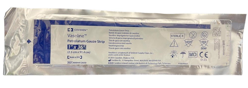 Vaseline Petroleum Gauze 2.5Cmx91.4Cm Sterile 8884 412600 72Pcs