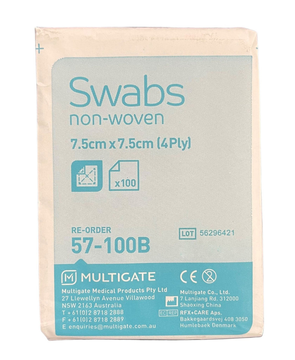 Multigate Gauze Swabs Squares Non Woven 7.5 x 7.5cm Non