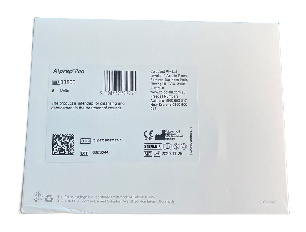 Coloplast Alprep Pad 7 x 9 x 3.2cm All Packaging