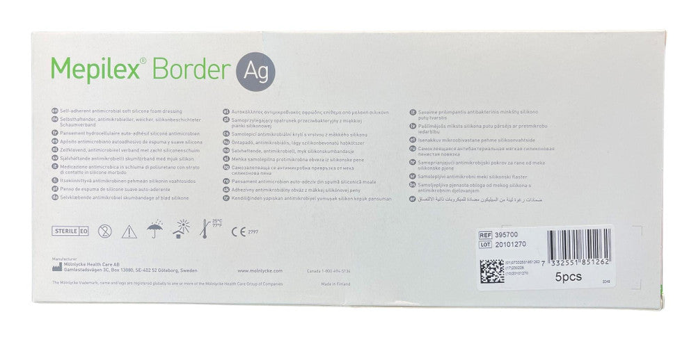 Molnlycke Mepilex Border Ag Adhesive Dressing All Sizes