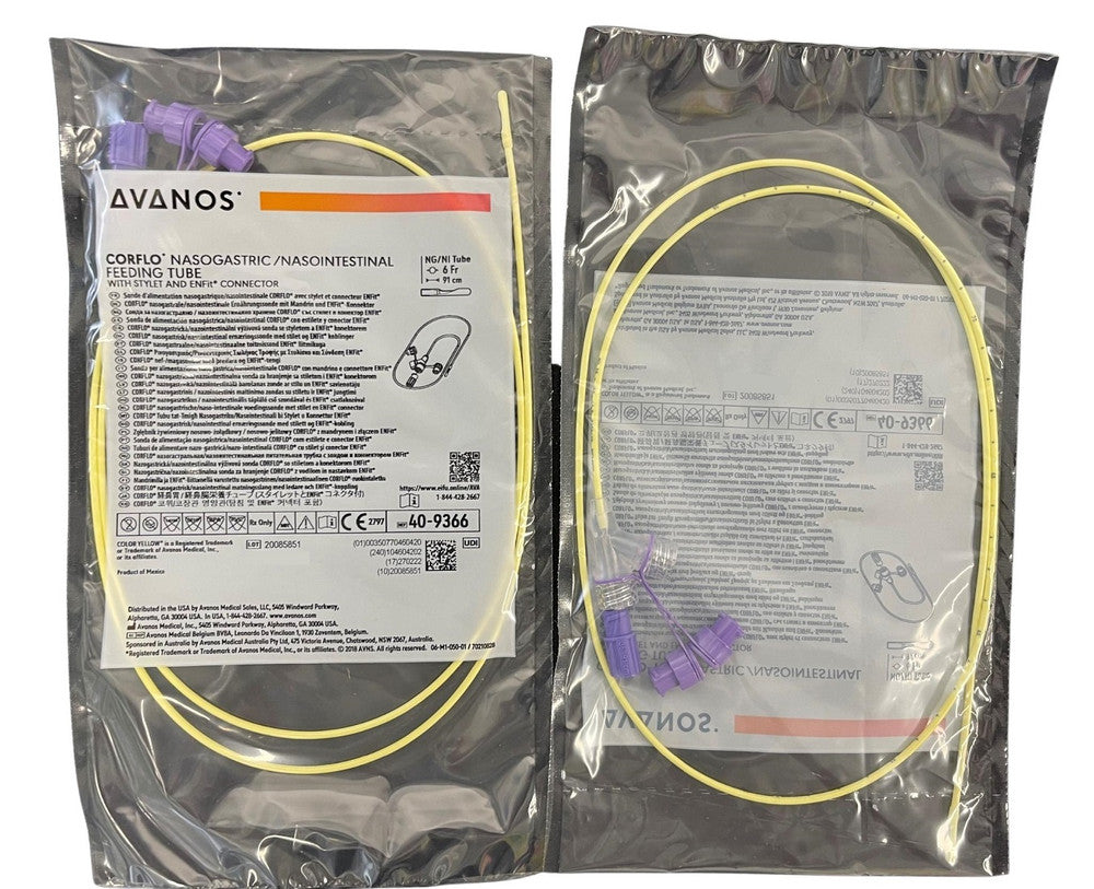 Avanos Corflo Nasogastric/Nasointestinal Feeding Tube Anti Clog With Enfit Connector