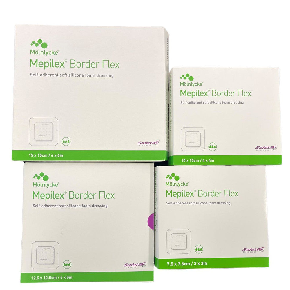 Molnlycke Mepilex Border Flex Soft Silicone Foam Dressing All Sizes