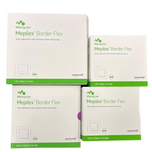 Molnlycke Mepilex Border Flex Soft Silicone Foam Dressing - All Sizes