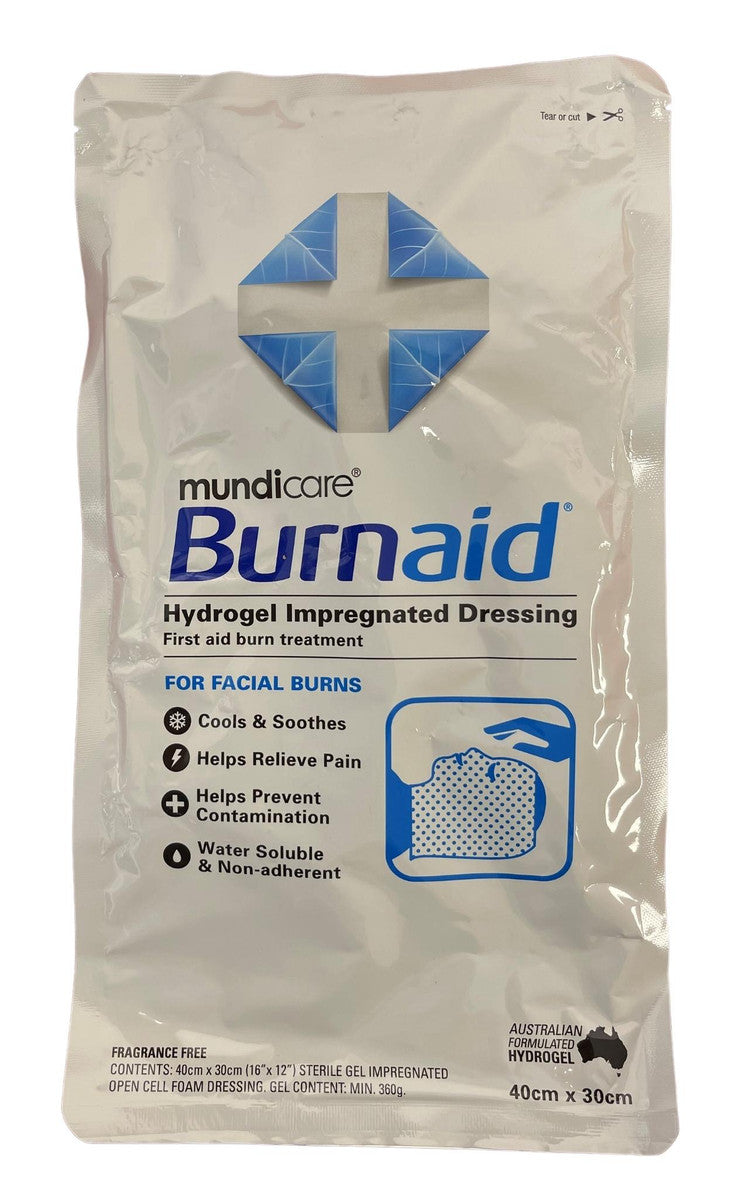 Burnaid Hydrogel Impregnated Dressing Face Mask 40cm x 30cm Facial