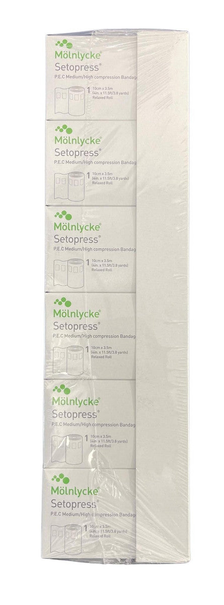 Molnlycke Setopress P.E.C Medium/High Compression Bandage 10cm x 3.5m All