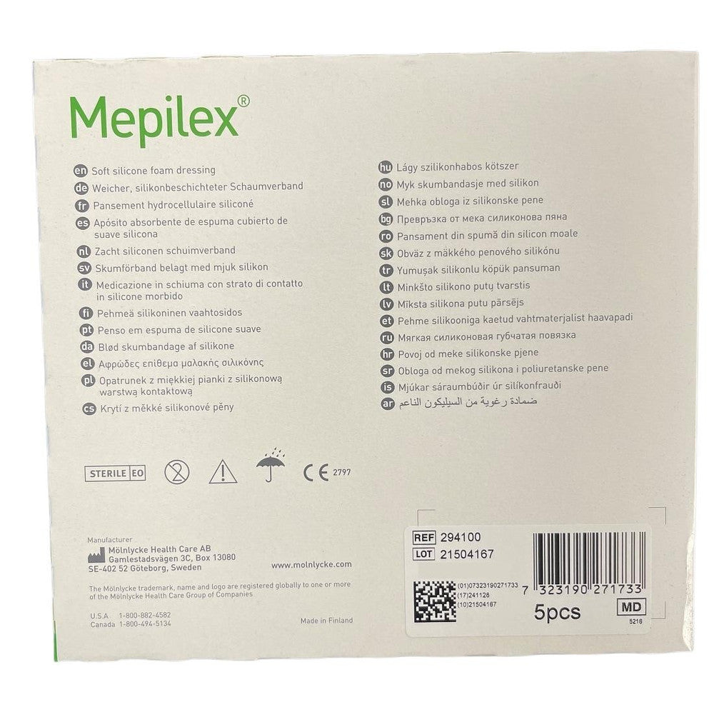 Molnlycke Mepilex Silicone Dressing 10Cm X 10Cm Non Adhesive All