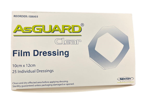 Asguard Clear Film Dressing 10cm x 12cm Adhesive ISB003 - Box of 25