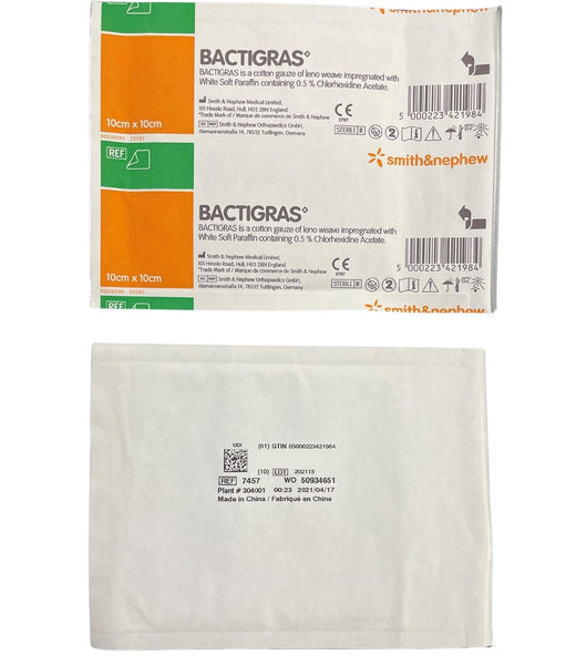 Smith & Nephew Bactigras Antiseptic Gauze Dressing 10cmx10cm (7457)