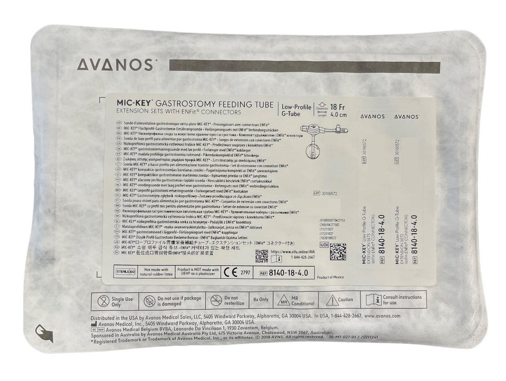 Avanos Mic Key Low Profile Balloon Gastrostomy Feeding Tube Extension