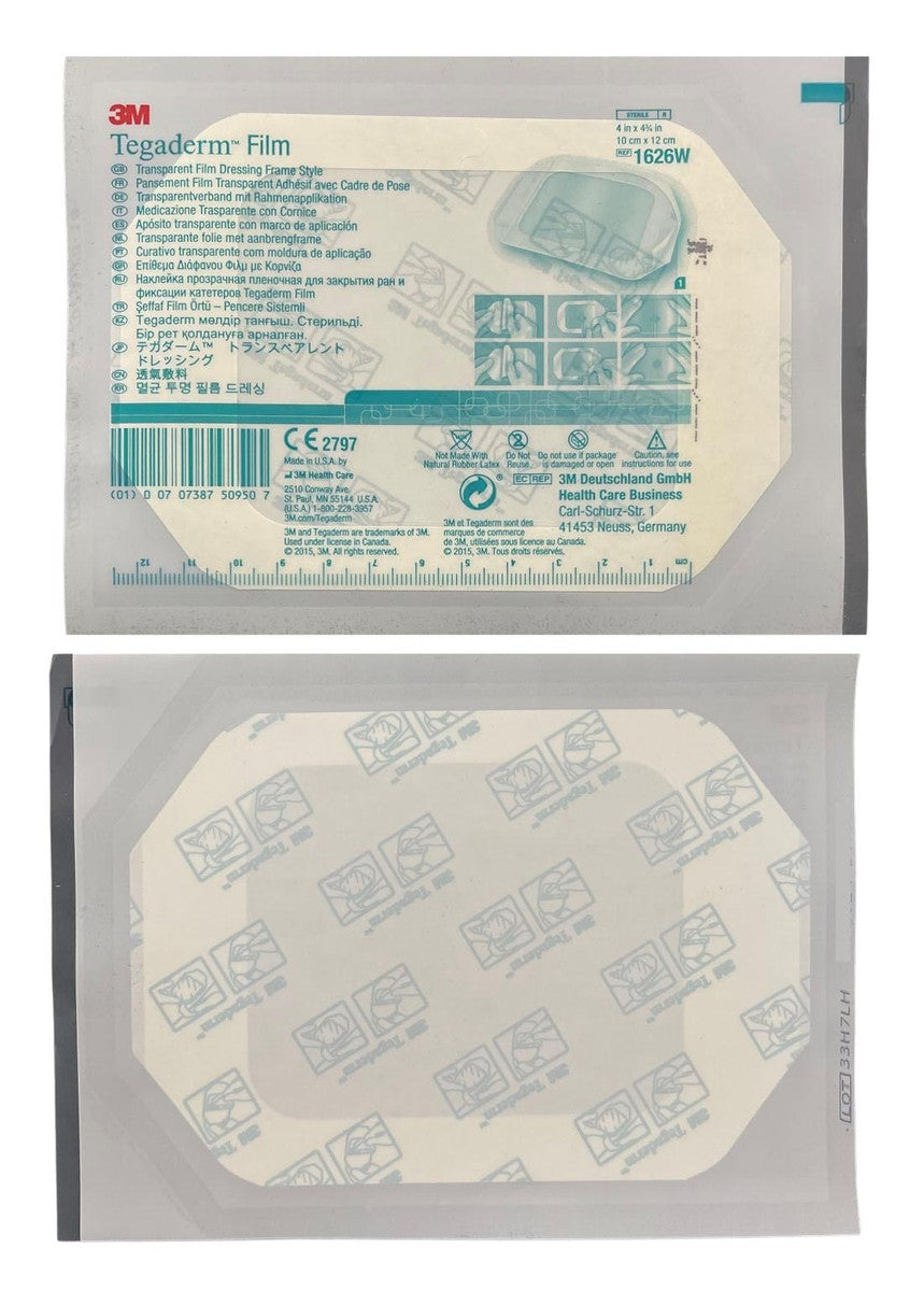 3M Tegaderm Film Dressing 10cm x 12cm Adhesive Transparent 1626W