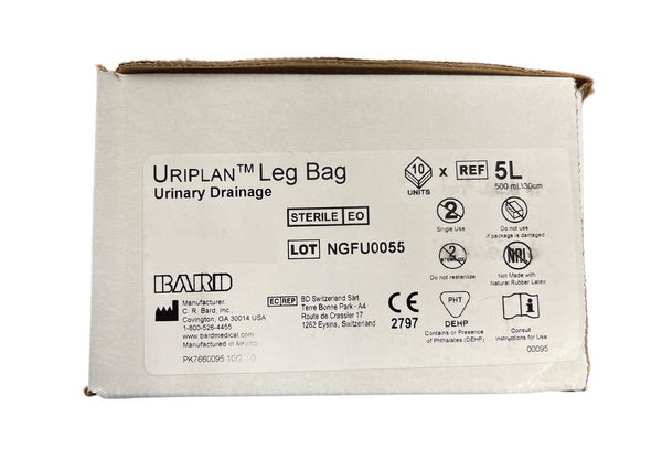 BARD Uriplan Leg Bag 500mL 30Cm Tube Lever Tap (Sterile / Non-Sterile)