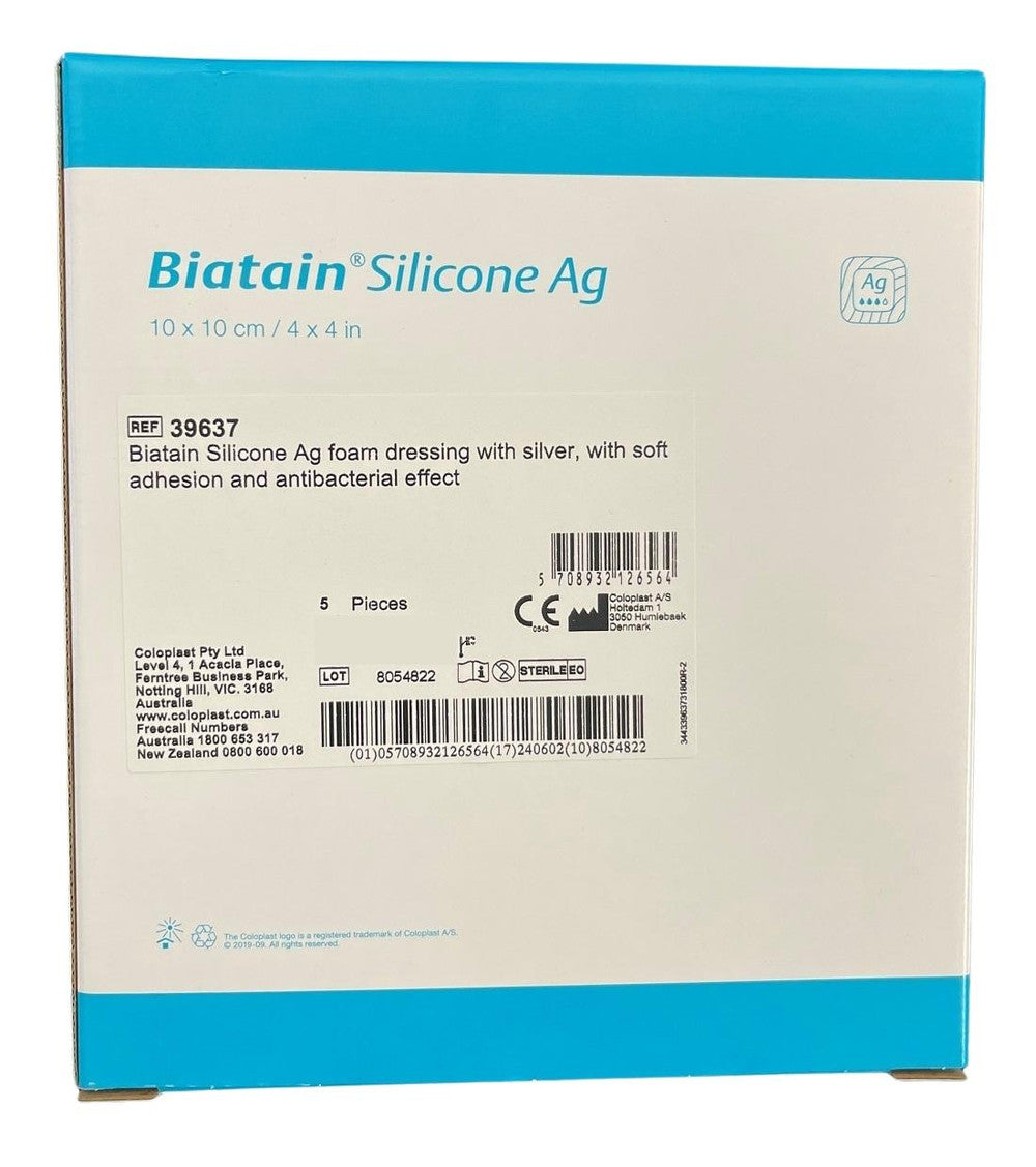 Coloplast Biatain Silicone Ag Adhesive Foam Dressing All Sizes