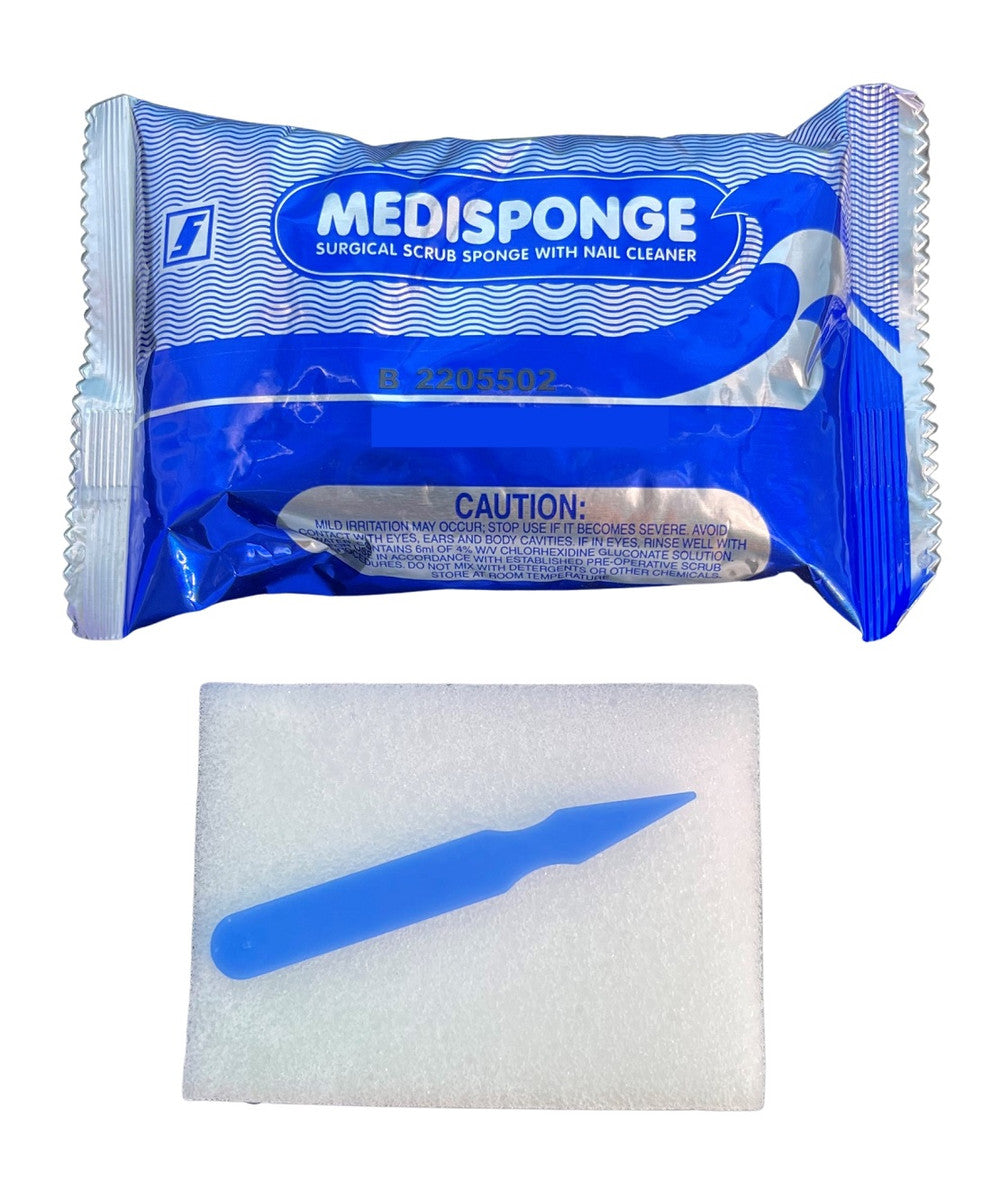 Medisponge Surgical Scrub Sponge with Nail Cleaner with Chlorhexidine Each