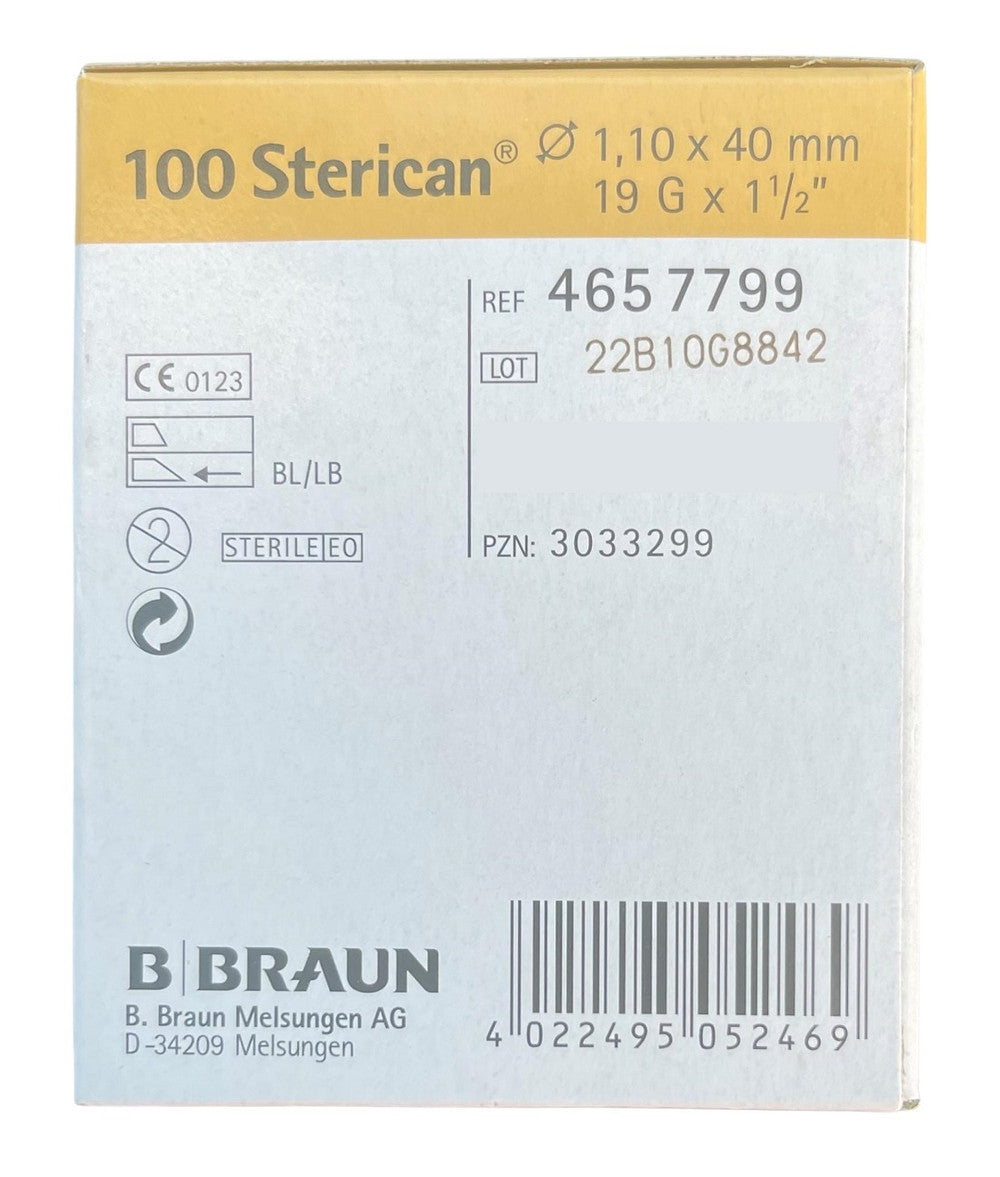 B. Braun Sterican Single Use Blood Sampling Needles Long Bevel