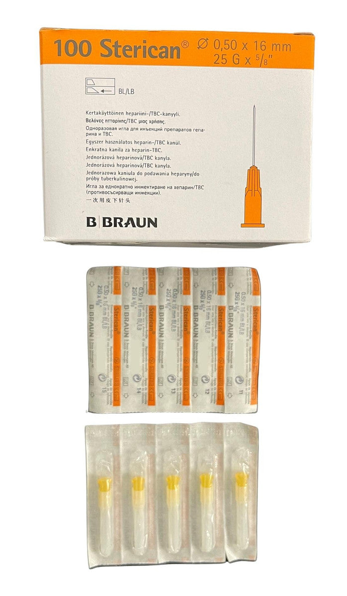 B. Braun Sterican Orange 25G x 5/8Inc 0.50 x 16