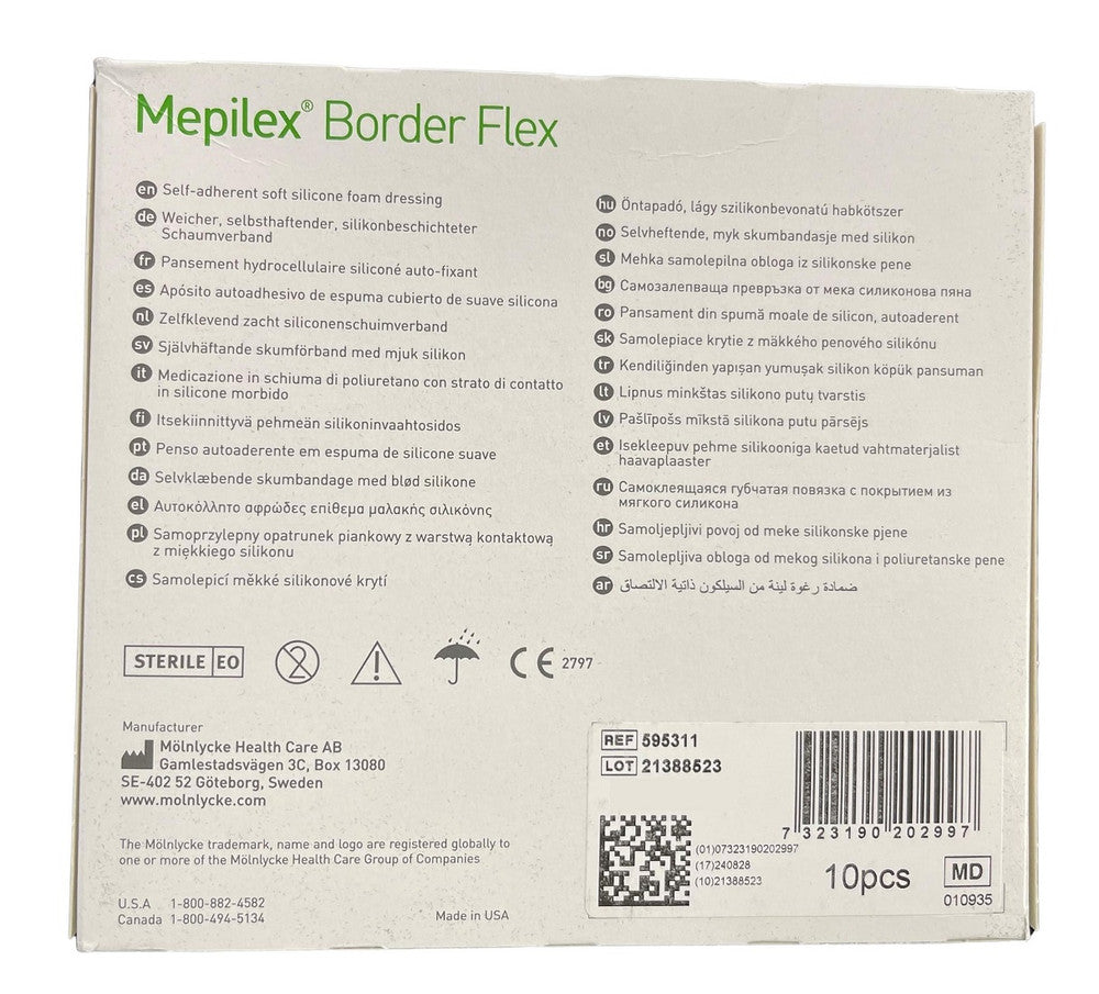 Molnlycke Mepilex Border Flex Soft Silicone Foam Dressing All Sizes