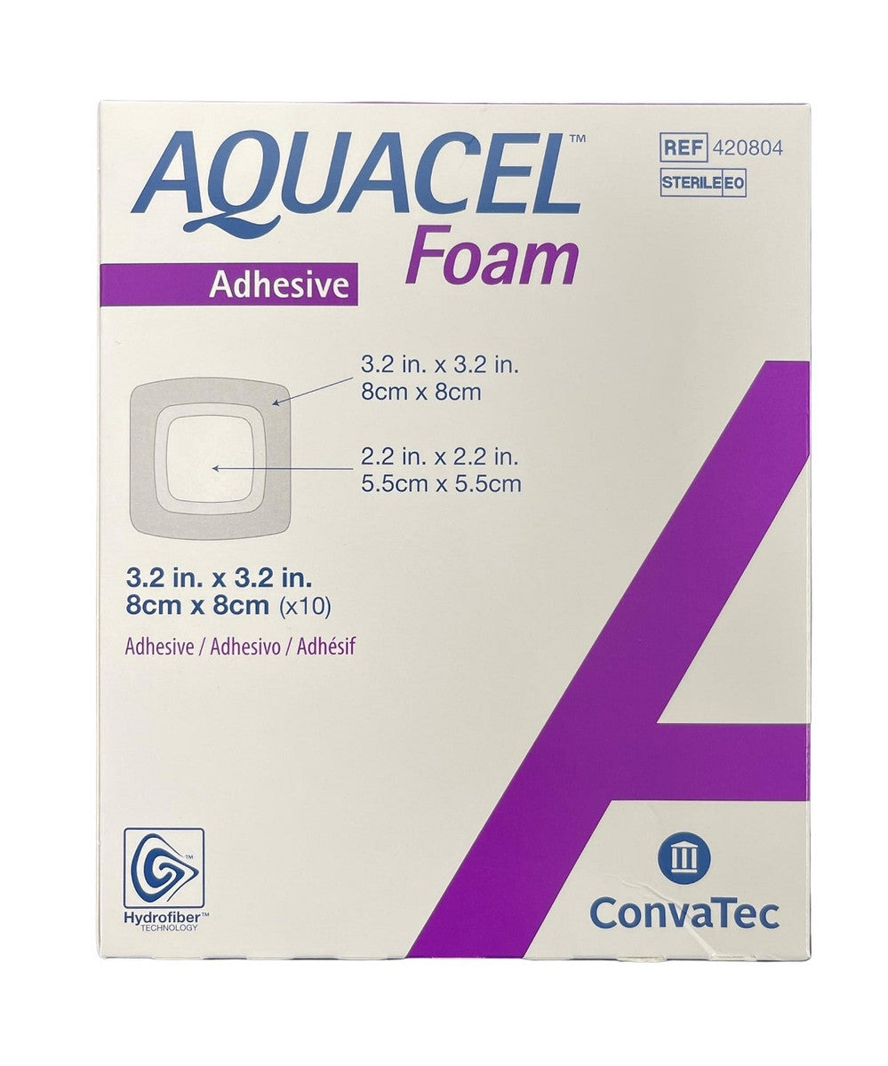 ConvaTec Aquacel Border Foam 8Cm X 8Cm Adhesive Dressing 420804