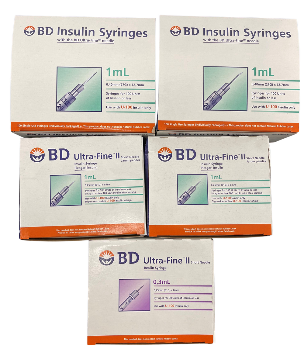 BD Insulin Syringes with BD Ultra Fine Needle Box of