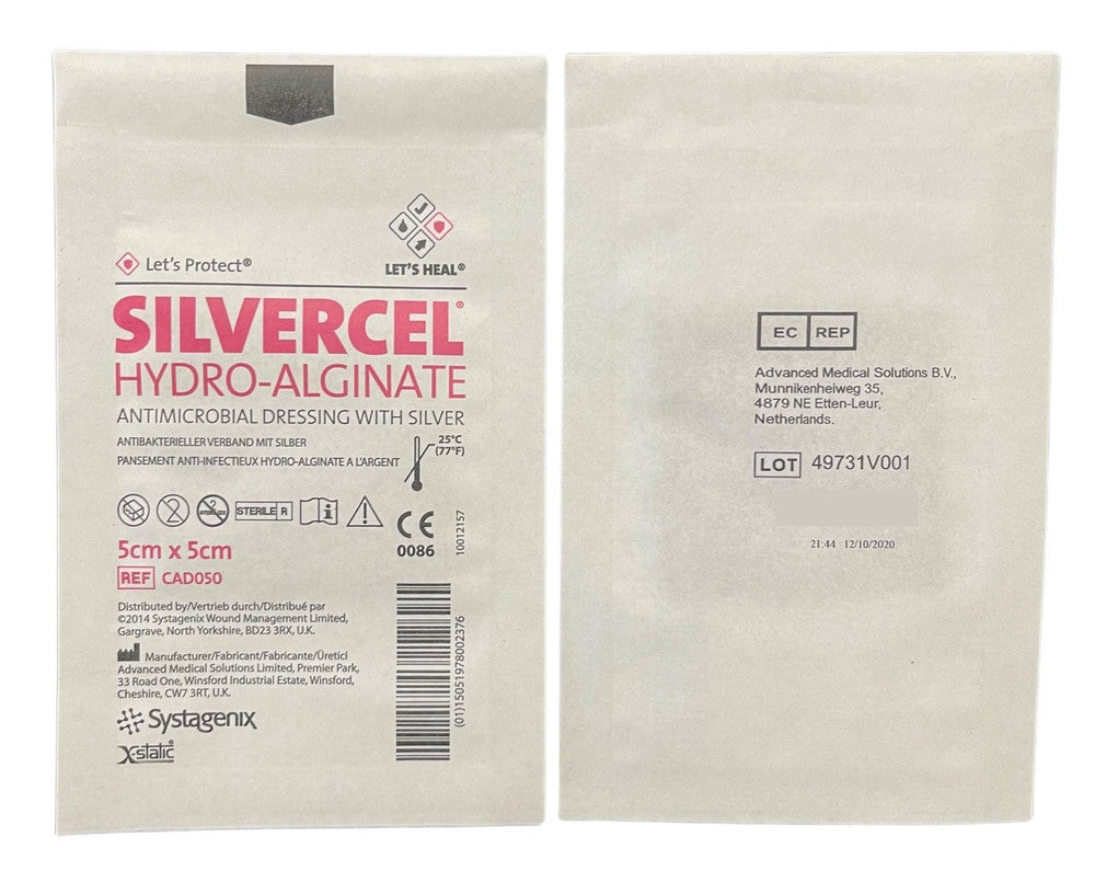 Silvercel Hydro Alginate Dressing 5Cmx5Cm Cad050 10Pcs