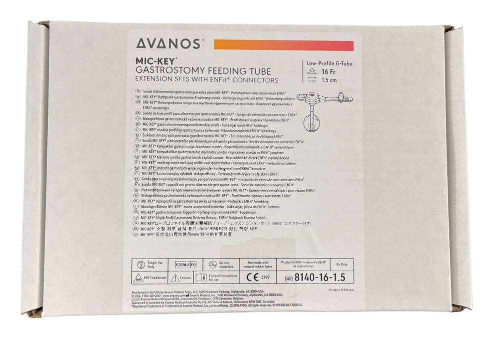 Avanos Mic Key Low Profile Feeding Peg Tube Extension Sets