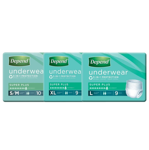 Depend Unisex Underwear Super Plus - All Sizes