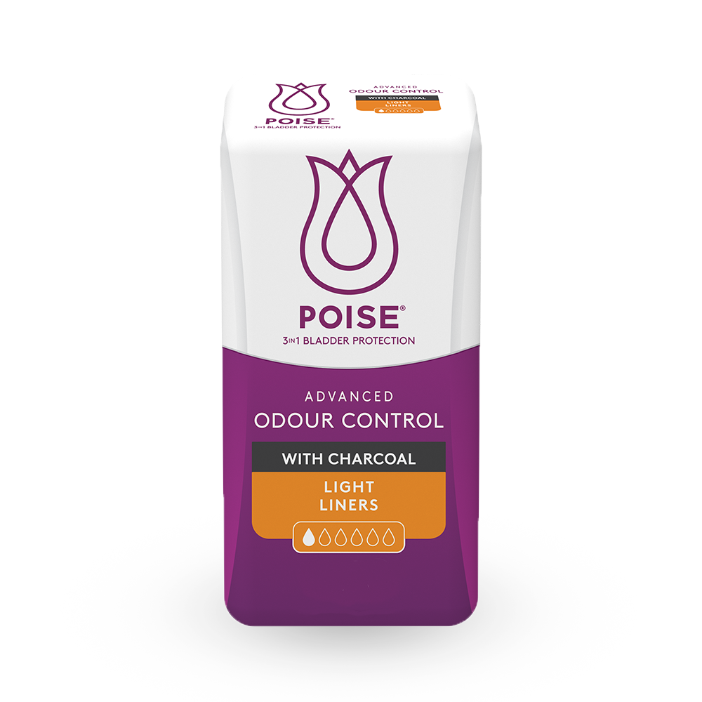 Poise Charcoal Light Liners Female, White, 70mL - All Packaging