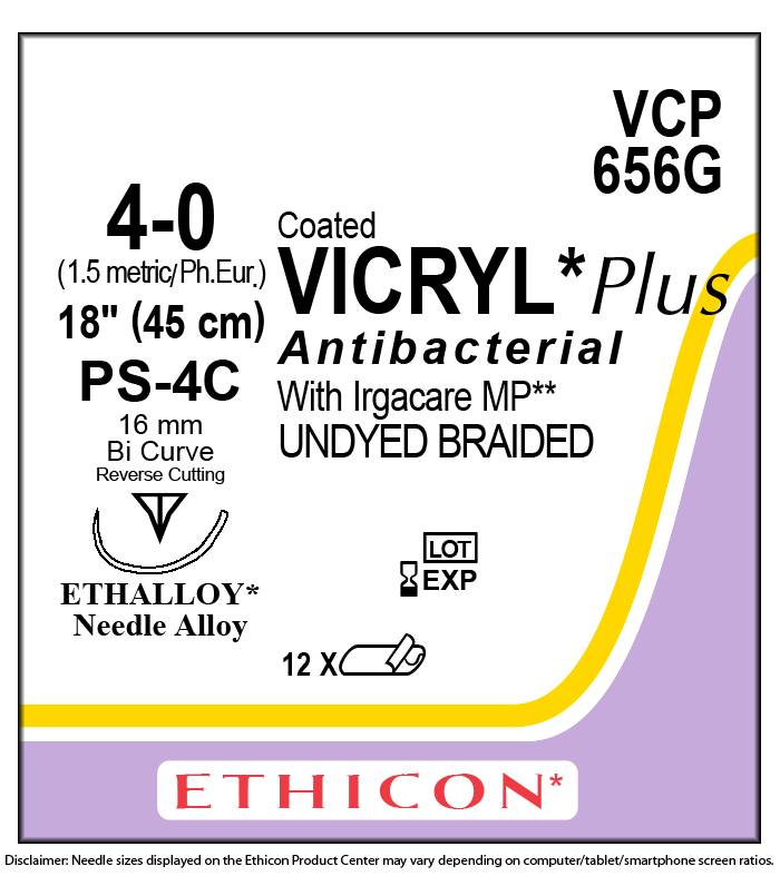 Ethicon Coated VICRYL Plus Antibacterial (polyglactin 910) Suture PRIME Reverse Cutting