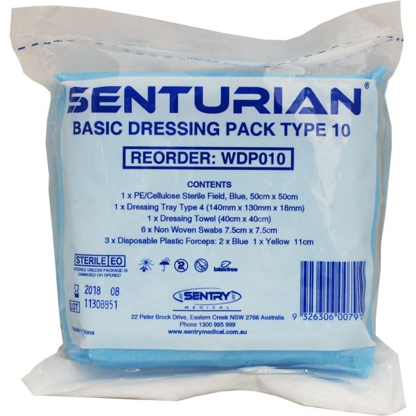 Senturian Basic Dressing Pack, Sterile, Type 10, Loose, Each (WDP010)