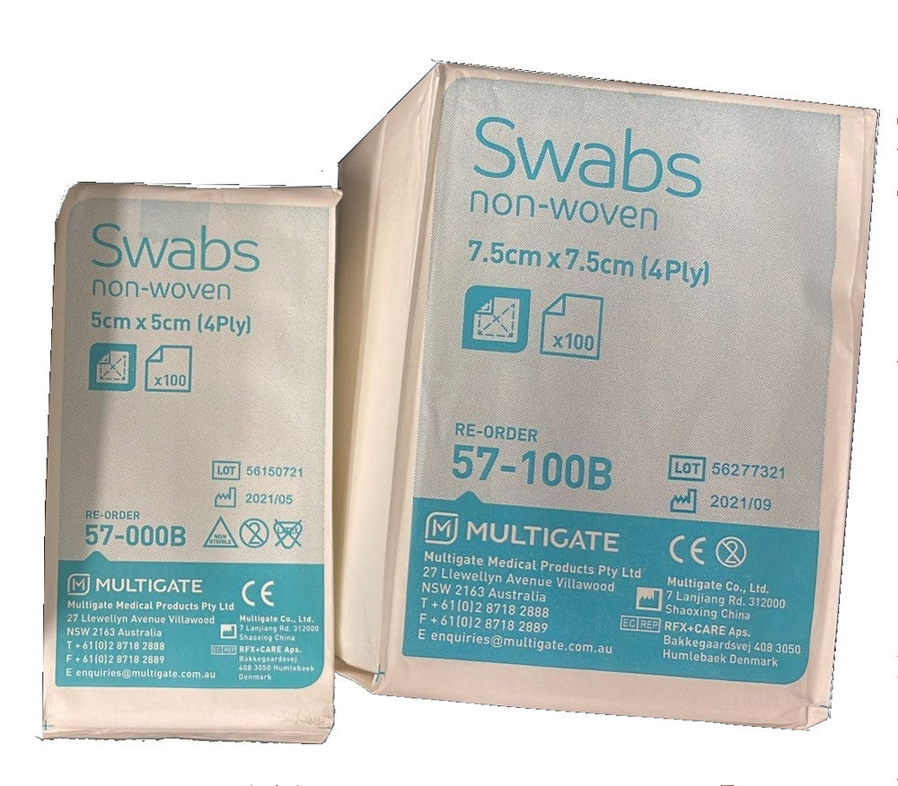 Multigate Non Woven Swabs 4 ply 100 Pcs/Pack | Medisa