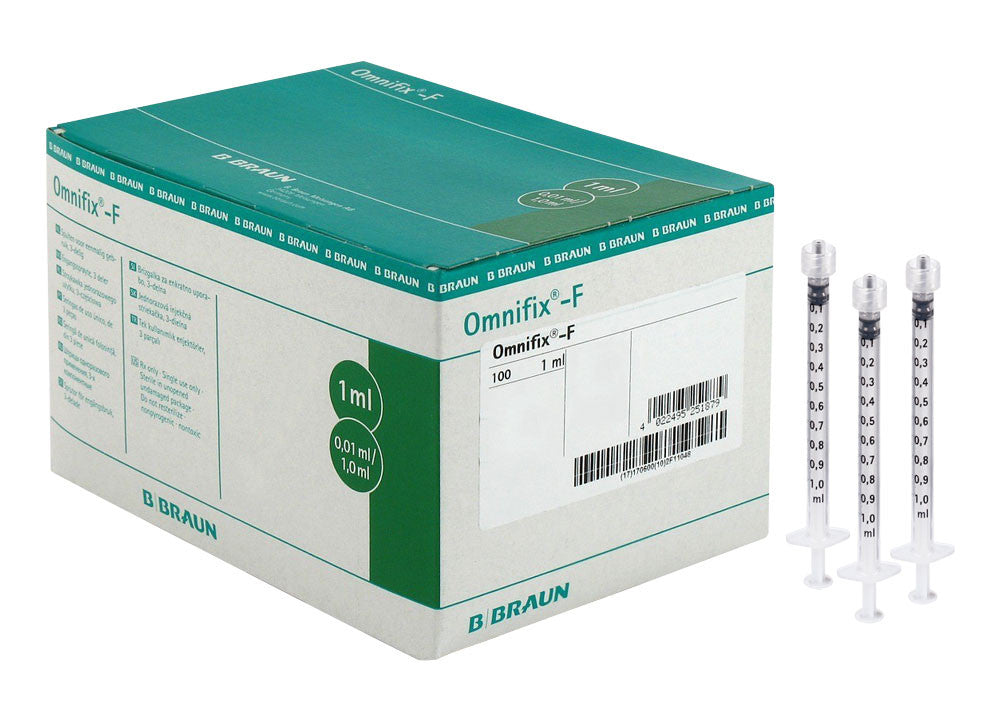 B. Braun Omnifix-F Solo Concentric Syringe 3-Piece, 1ml, PP, Luer-Lock, With Graduation - Box of 100